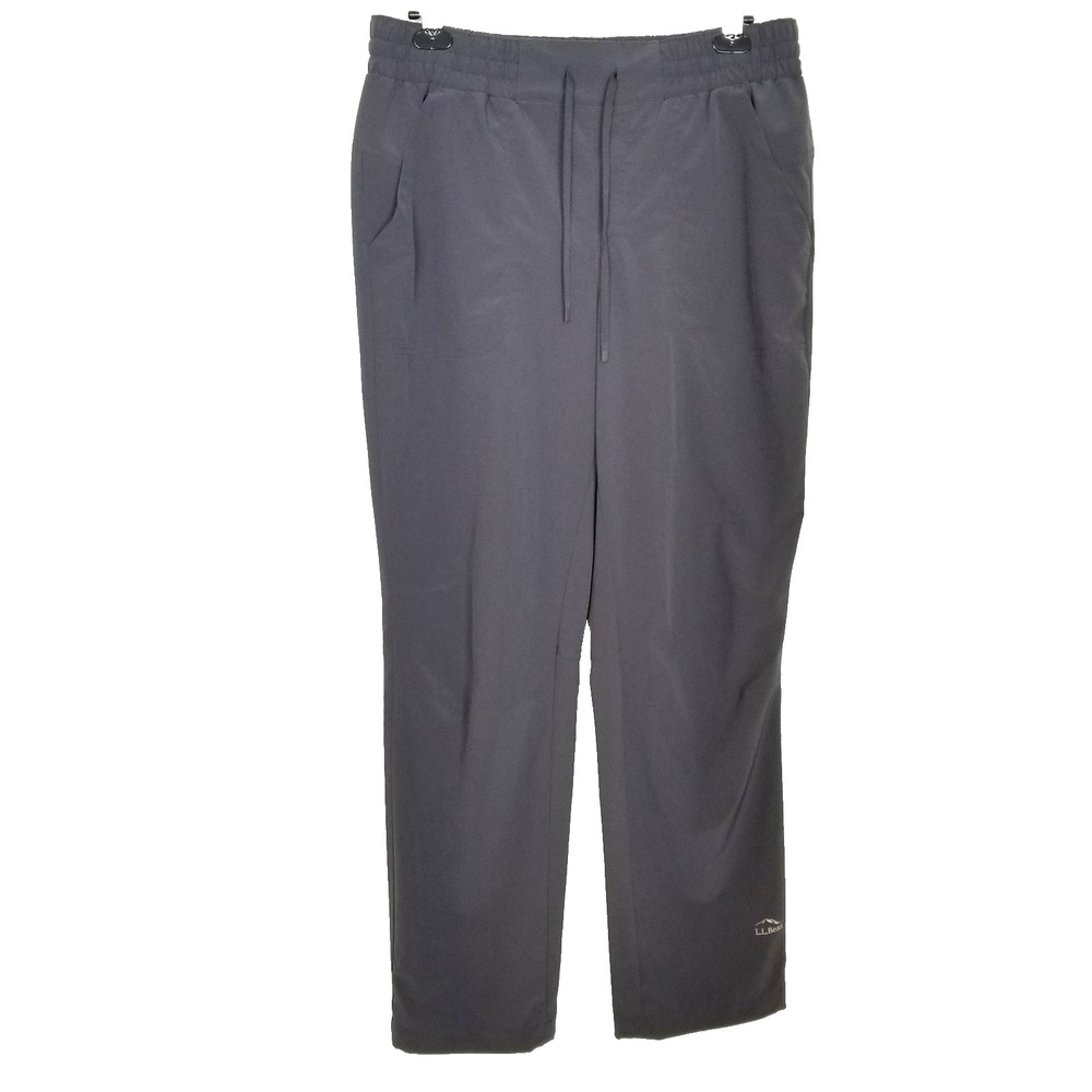 L.L. Bean Women Lightweight Hiking  Pants Sz L Gray Drawstring Outdoor Fishing‎